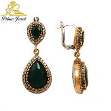 Gümüş Otantik Taşlı Küpe